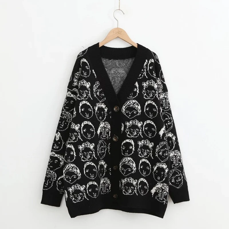 

Women Sweater and Cardigans 2019 Long Cashmere Knitted Jacket Chic Oversized Cardigans Thick Warm Female Clothes Girl Tops
