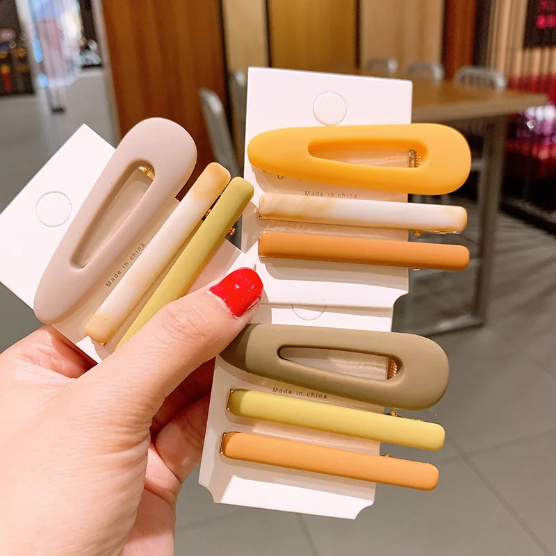 3Pcs/Set Solid Color INS Hot Side Clips Girlish Temperament Knot Hairpin Headdress Wild Card Issuance Clip headdress |