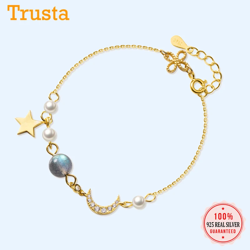 Trustdavis минималистский Браслет из стерлингового серебра 925 пробы бабочка бусинка