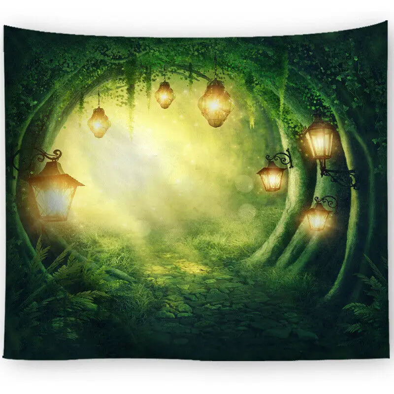 

Forest Sunshine Tapestry Natural Wall Hanging Bedspread Throw Home Decorative