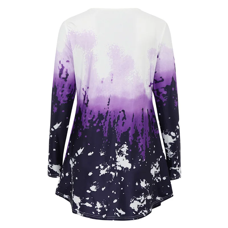 Блузка женская с V-образным вырезом и длинным рукавом большого размера | Женская