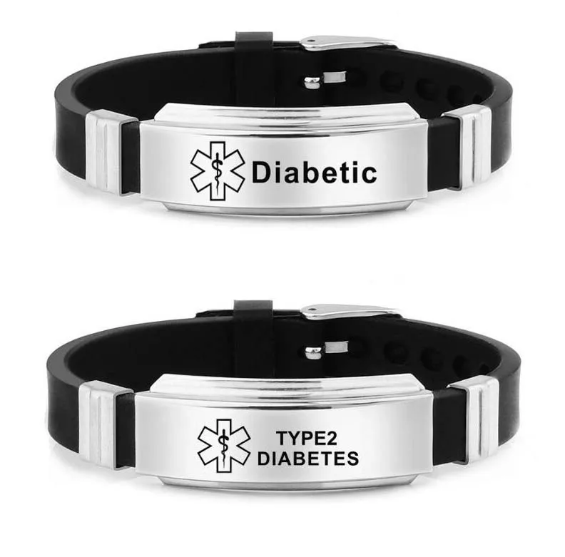 Медицинский браслет с идентификацией лазерной гравировкой 1/2 диабетический