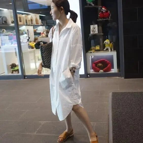 Осенние женские длинные рубашки Звездная модель очень маленькие карманы на