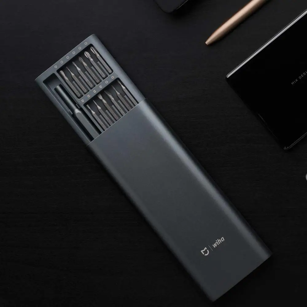 Набор отверток Xiaomi Mijia Wiha для ежедневного использования 24 прецизионных магнитных бита алюминиевая коробка, винт-драйвер Xiaomi Умный домашний набор