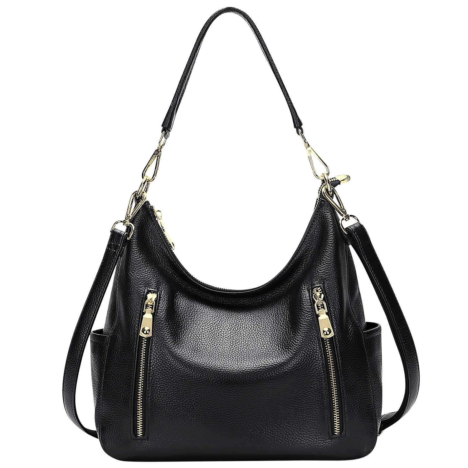

DOLEESUNE Women's Hobo Bag Genuine Leather Shoulder Bags Ladies Crossbody Bags Casual Purse and Handbags with Golden Hardware
