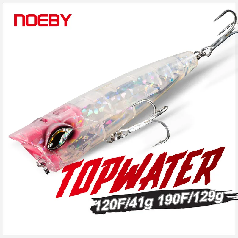 Рыболовная приманка NOEBY Topwater Popper, 120 мм, 41 г, 150 мм, 94 г, 190 мм, 129 г, струйный Поппер, искусственная жесткая приманка для ловли GT, тунца, морская рыболовная приманка