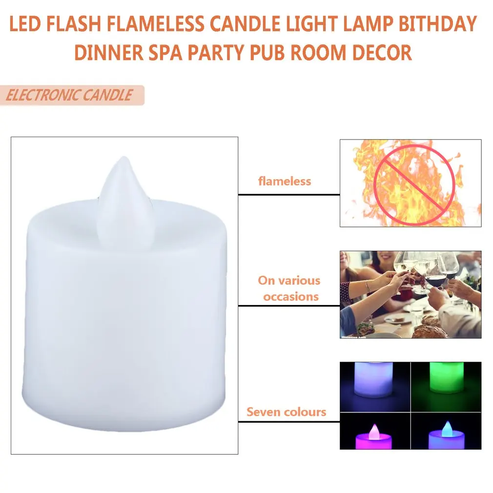 

1 pcs Superior Romance LED Flash Flameless Candle Light Lamp Bithday Dinner Spa Party Pub Room Decor Stylish