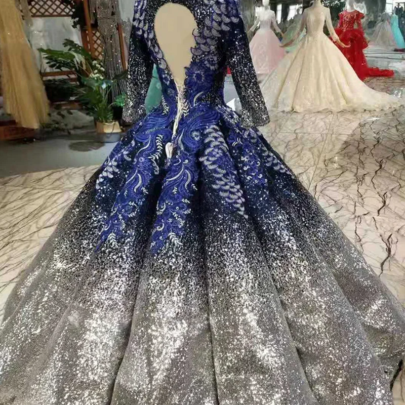 Блестящее женское платье LSS280 с квадратным вырезом и длинным рукавом блестящее