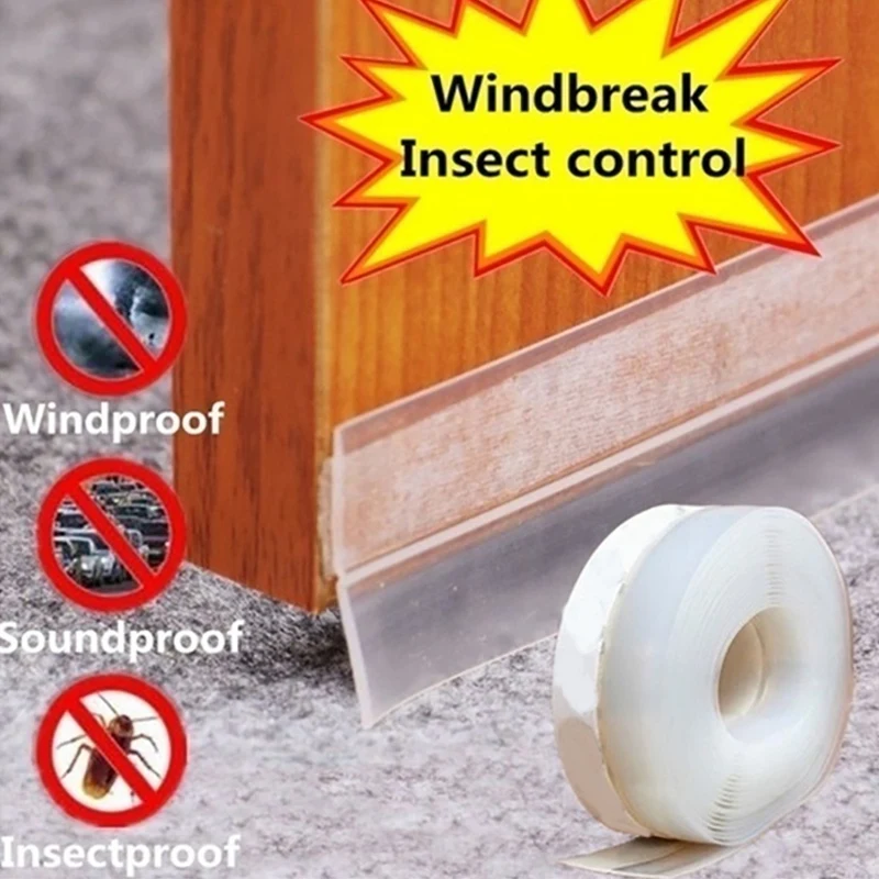 

New Summer Door and Window Seals Door Seam Door Bottom Windproof Insect-Proof Window Insulation Waterproof Rubber Strip