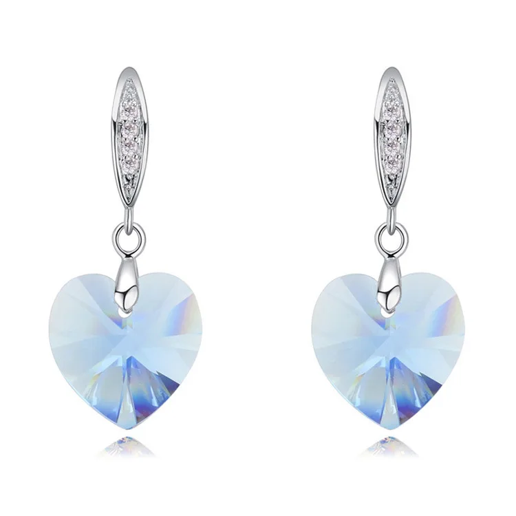 Женские серьги с инкрустированными кристаллами Swarovski элегантные вечерние капли