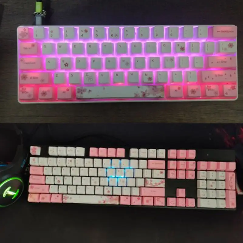 

OEM PBT Cherry Blossom Keycap Mechanical Keyboard Keycaps Dye-Sublimation Keycap