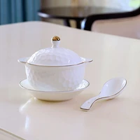 kitchen stew cup with water separating birds nest small stew cup with ceramic cover bone china small stew pot two ear tray
