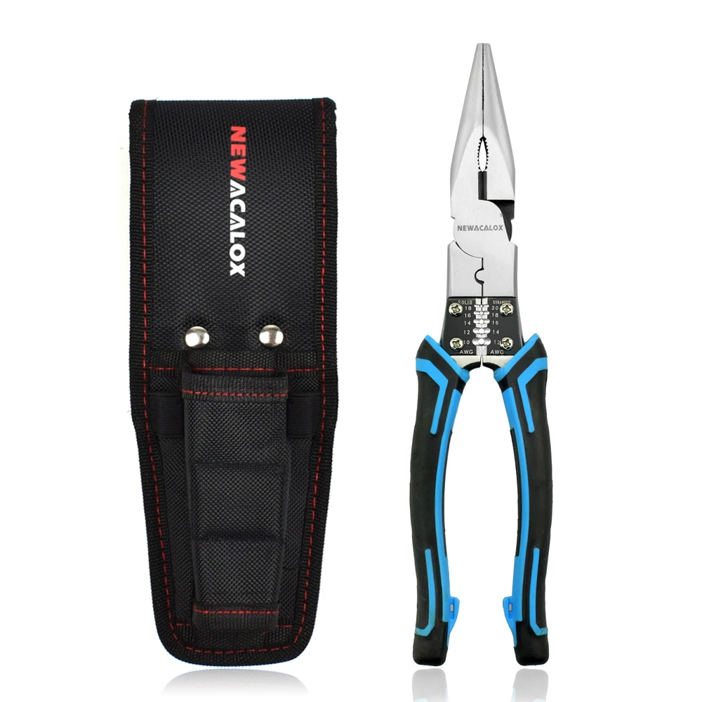 N-ML1B-9 Pliers Набор многофункциональных плоскогубцев NEWACALOX 8 дюймов, комбинированные плоскогубцы, щипцы для зачистки проводов/щипцы/резак, прочные плоскогубцы, диагональные плоскогубцы, ручные инструменты - Цвет: N-ML1B-9 Pliers