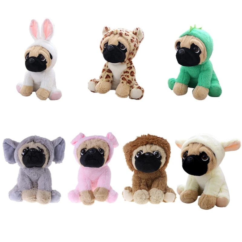 

New Large Plush Toys 10\" Pug Dog In 6 Costumes Cuddly Soft Toy Girl Kids Gift 77HD