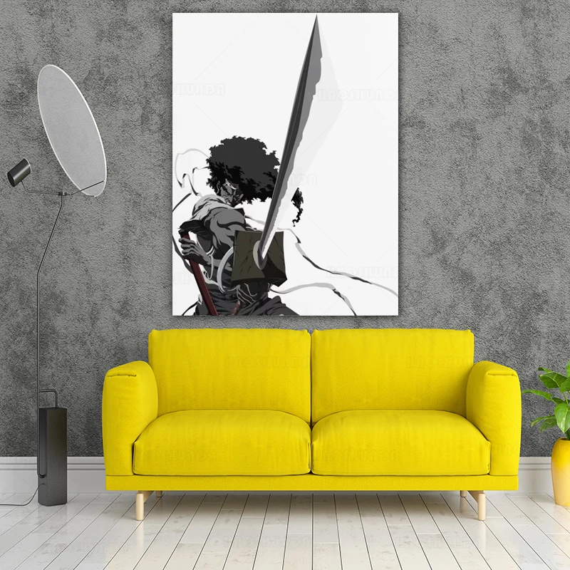 Декор для дома холст принты афро самурая постер с рисунком аниме настенное