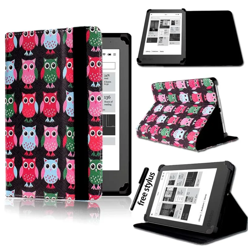 KK&LL для 2013 Kobo Aura " /NEW Aura Edition 2 6" eReader планшет-Кожаная подставка для планшета Folio Smart Cover чехол+ стилус