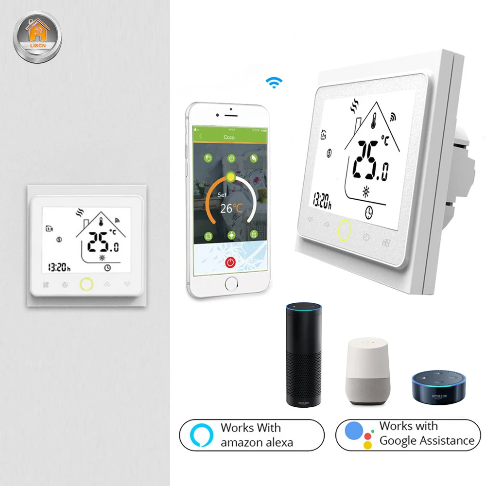 Термостат умный сенсорный температурный контроллер программируемый Google Home