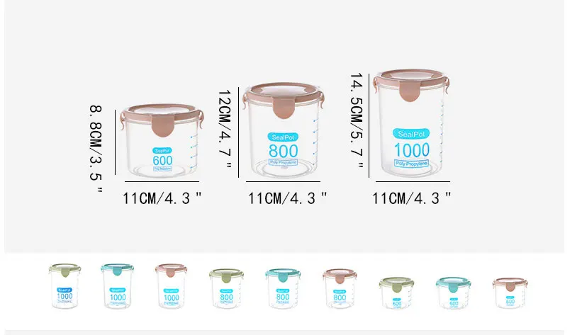 

Eco-friendlyPlastic Food Storage Box Sealed Crisper Refrigerator Preservation Box Container Kitchen Sorting Grains Tank Supplies
