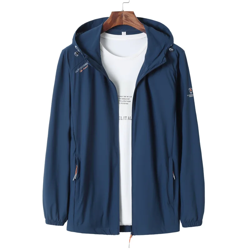 

Лето 2021 Новая мужская полнит размера плюс, модная повседневная одежда с капюшоном одежда из кожи мужская жира Солнцезащитная одежда