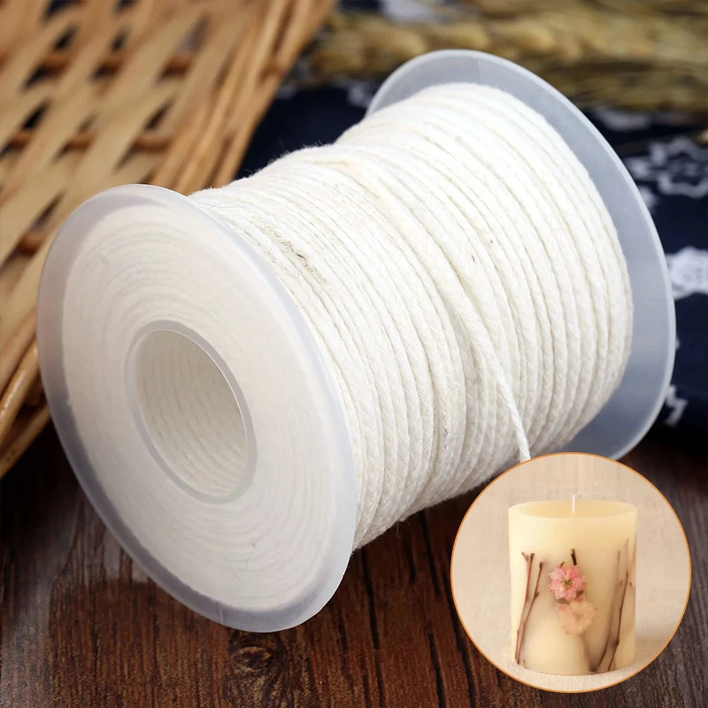 

61m Non-Toxic Environmental Spool of Cotton Candle Braid Wicks Wick Core For DIY Oil Lamps Handmade Candle Making Supplies