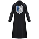 АОТ Леви Акерман черный длинный плащ с рисунком из Аниме обувь для косплея по аниме атака на Титанов (Shingeki No Kyojin) Косплэй с изображением легиона скаутов из Саше Микаса жакет Eren