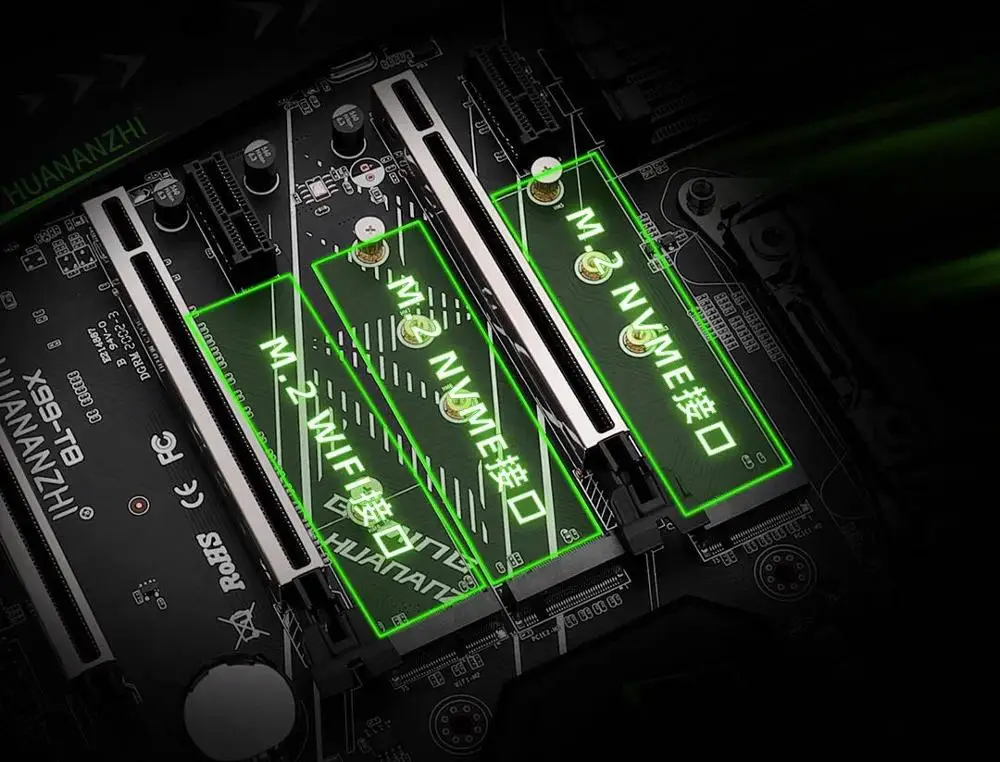 Материнская плата HUANANZHI X99 t8 с разъемом M.2 NVME NGFF Wi Fi USB 3 0 порты 8 * SATA3.0|Материнские