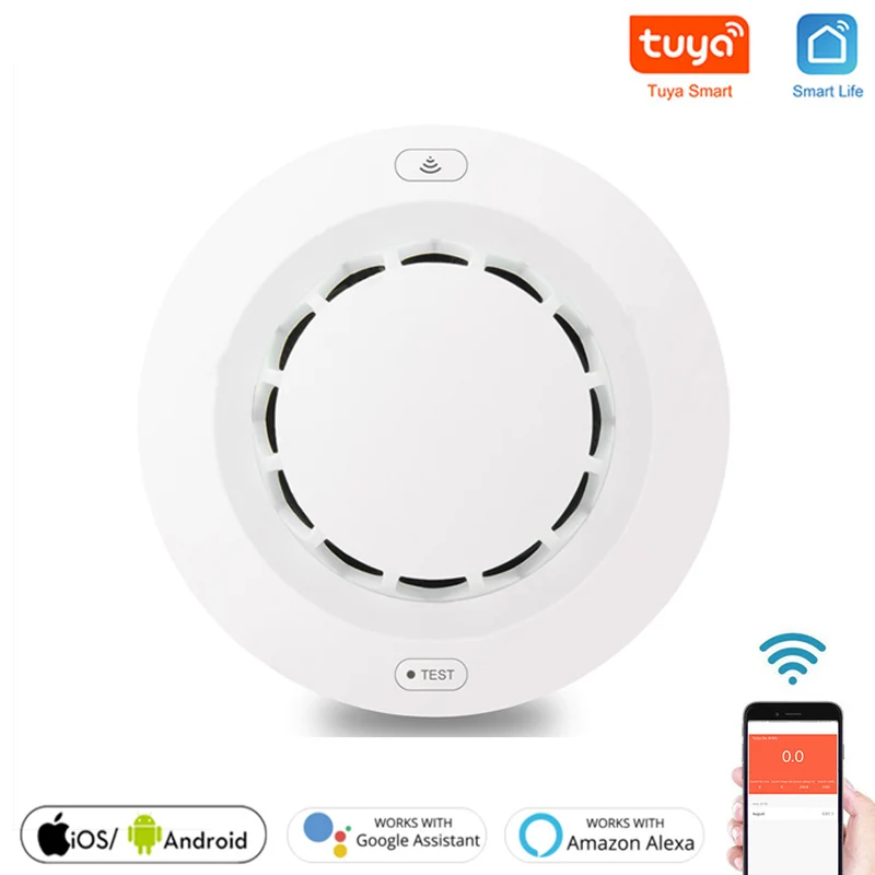 

Датчик дыма Tuya с Wi-Fi/433 МГц, для домашней системы безопасности