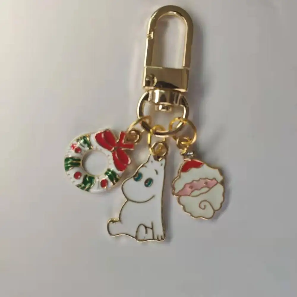 Moomin Mummi брелок Новое поступление модный унисекс Бегемот персонажа плюшевый брелок Романтический мультфильм металлический брелок - Color: Moomin