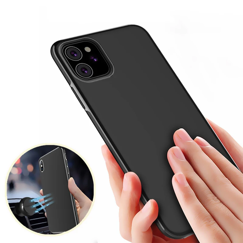luxury ultra thin car magnetic phone case for iphone 11 6s 7 8 plus xs max xr tpu shockproof cover for magnetic car phone holder free global shipping
