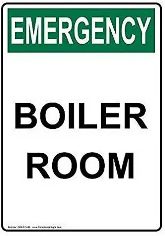 

Emergency Boiler Room Sign,Interior Outdoor Wall Decoration Vintage Warning Tin Sign,Metal Tin Sign Wall Decoration