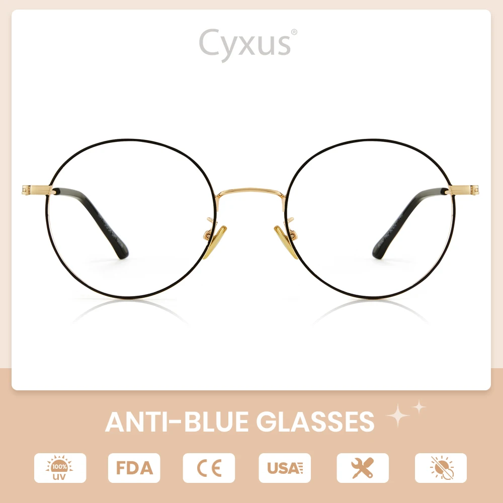 

Компьютерные очки Cyxus, с защитой от УФ-излучения, в круглой металлической оправе, для мужчин и женщин, 8090