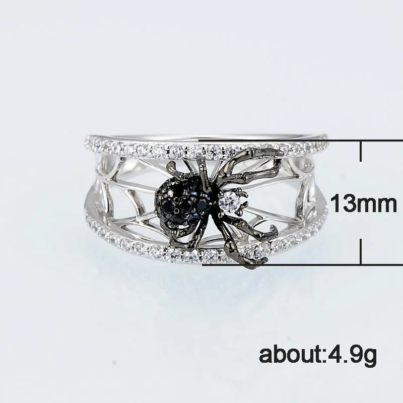 Женское кольцо Delicate 3D Black Spider Zircon уникальные вечерние кольца модные ювелирные