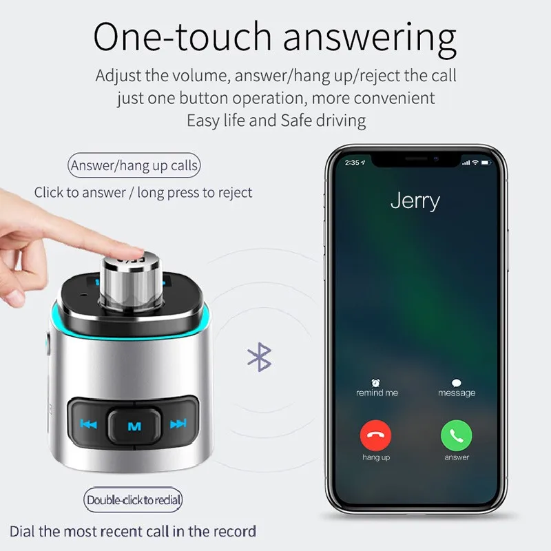 Fm-передатчик Автомобильный Bluetooth беспроводной QC 3,0 быстрое зарядное устройство двойной USB Громкая связь MP3-плеер U диск TF кард-ридер автомобильное зарядное устройство
