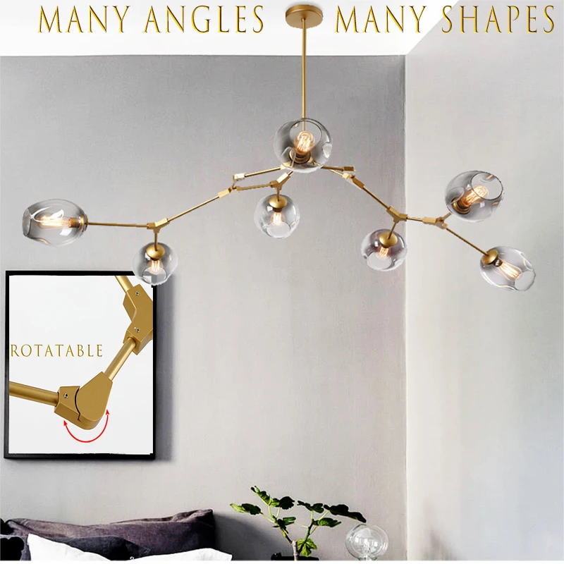 

Vintage Loft Industrial muti-color glass Pendant Lights Gold Retro Pendant Lamps for Bar Stair Dining Room Adjustable Angle