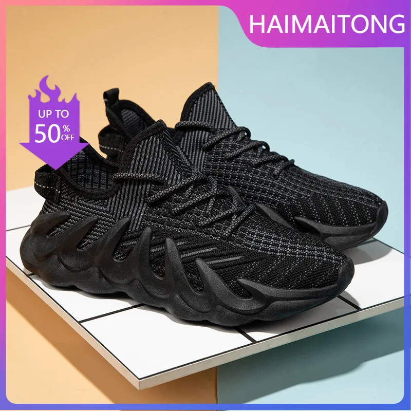 

2021 new flying woven sports shoes lightweight and comfortable volcanic bottom tide shoes all-match trend octopus casual shoes