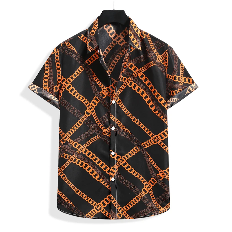 

Специальная летняя новая мужская рубашка с коротким рукавом и цветочным принтом международная торговля пляжная рубашка