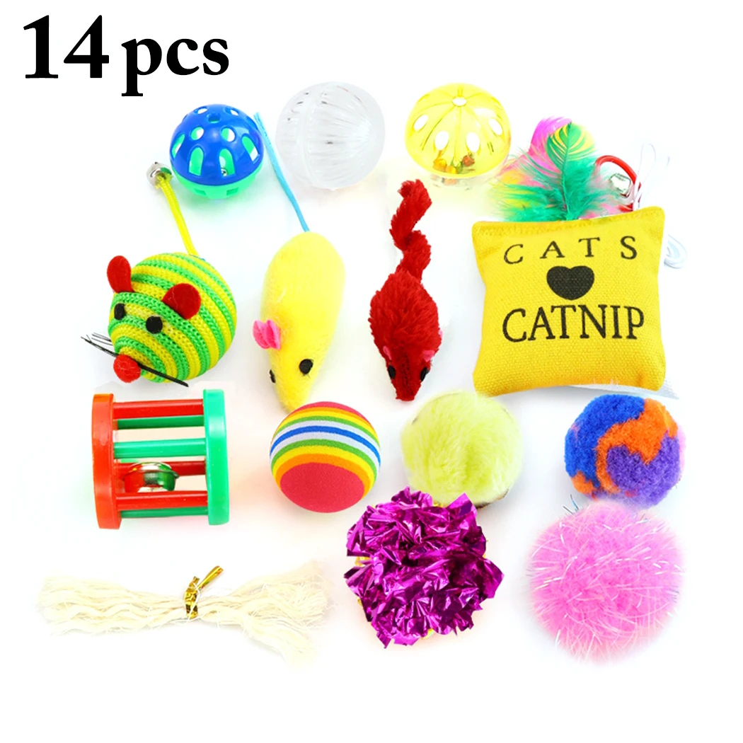 

14PCS Cat Toy Set Creative Interactive Cat Teaser Toy Cat Ball Toy Catnip Toy Cat Funny Toy Cat Cute Chew Toy Pet Cat Supplies