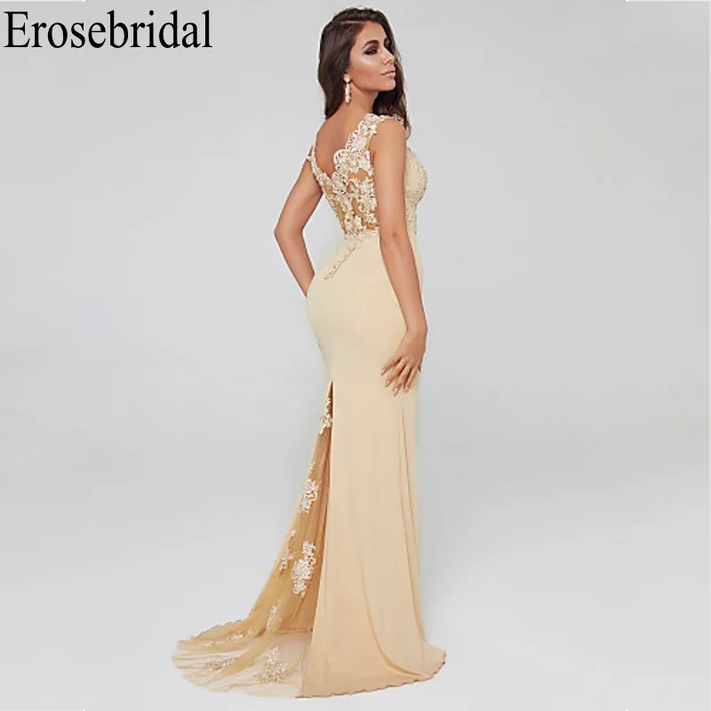 Erosebridal элегантное торжественное платье со шлейфом кружевное вечернее длинное 2019
