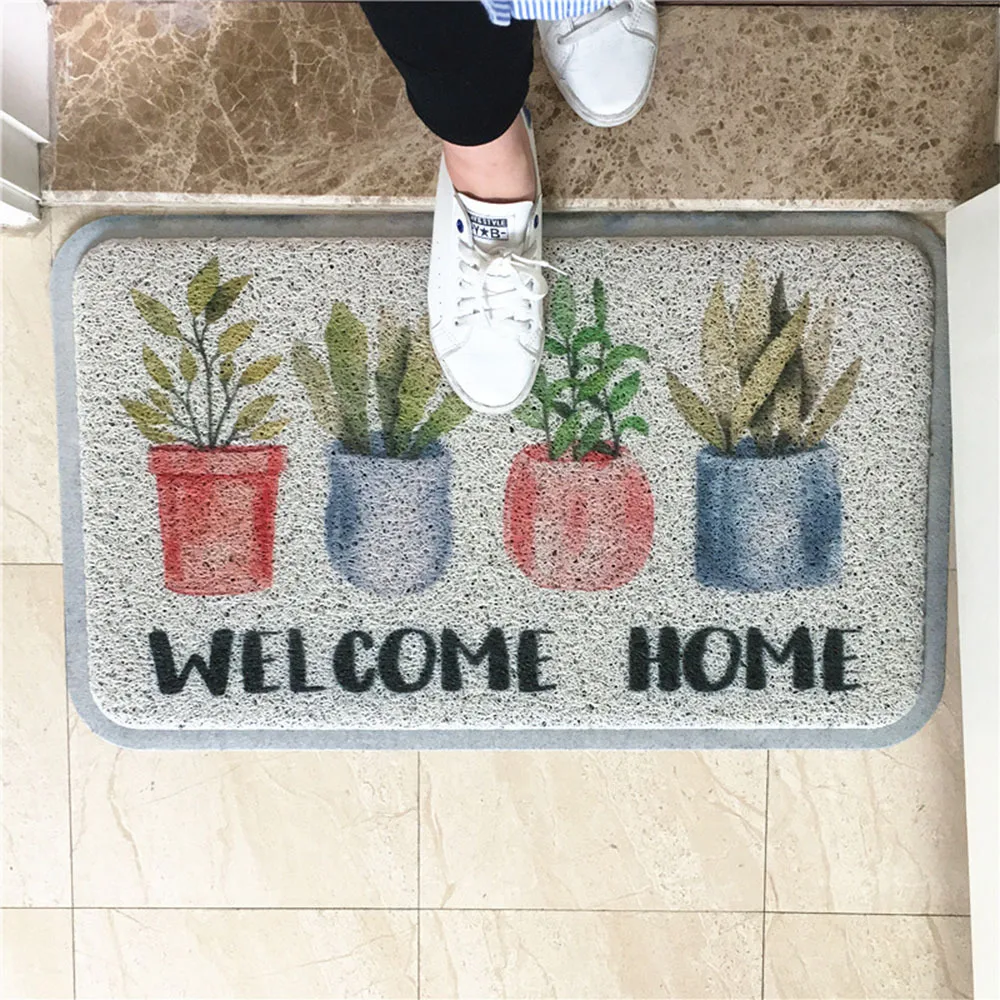 

Dust Removal Carpet Wire Loop Footpad Lovely Plant Mat in the Hallway Kitchen Bath Non-slip Entrance Doormat