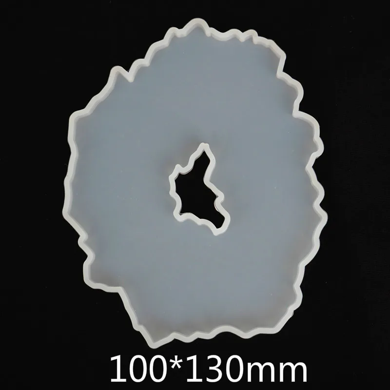 Большая Асимметричная силиконовая форма в форме лотка натуральный агат жидкость