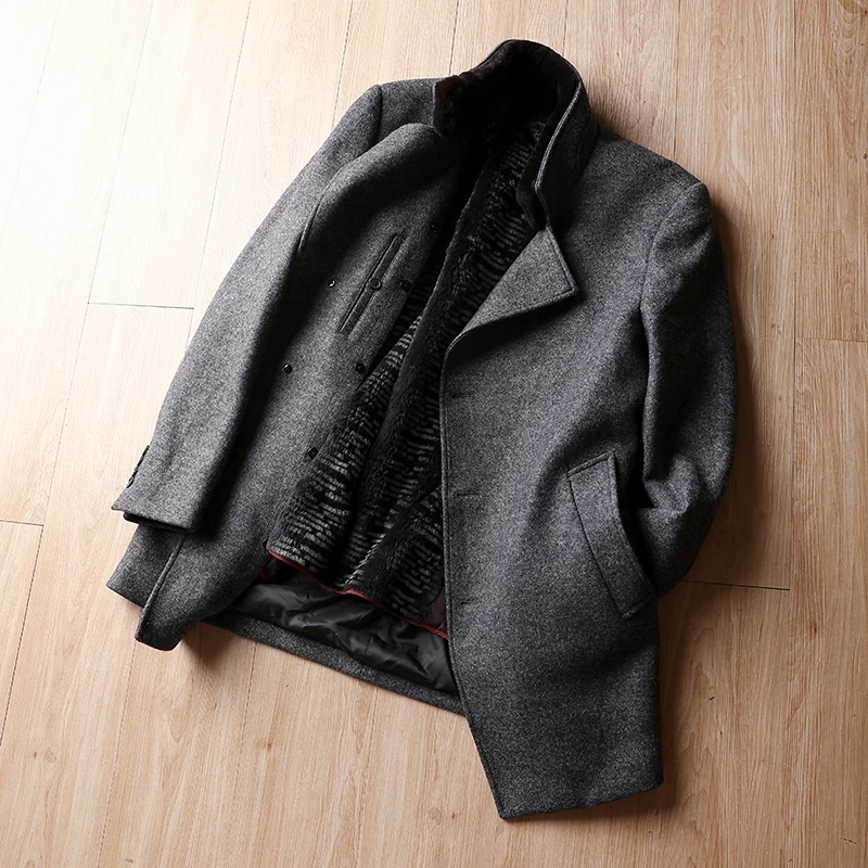 

Новинка Зима 2021, Воротник из натурального меха, мужское пальто, мужская зимняя куртка