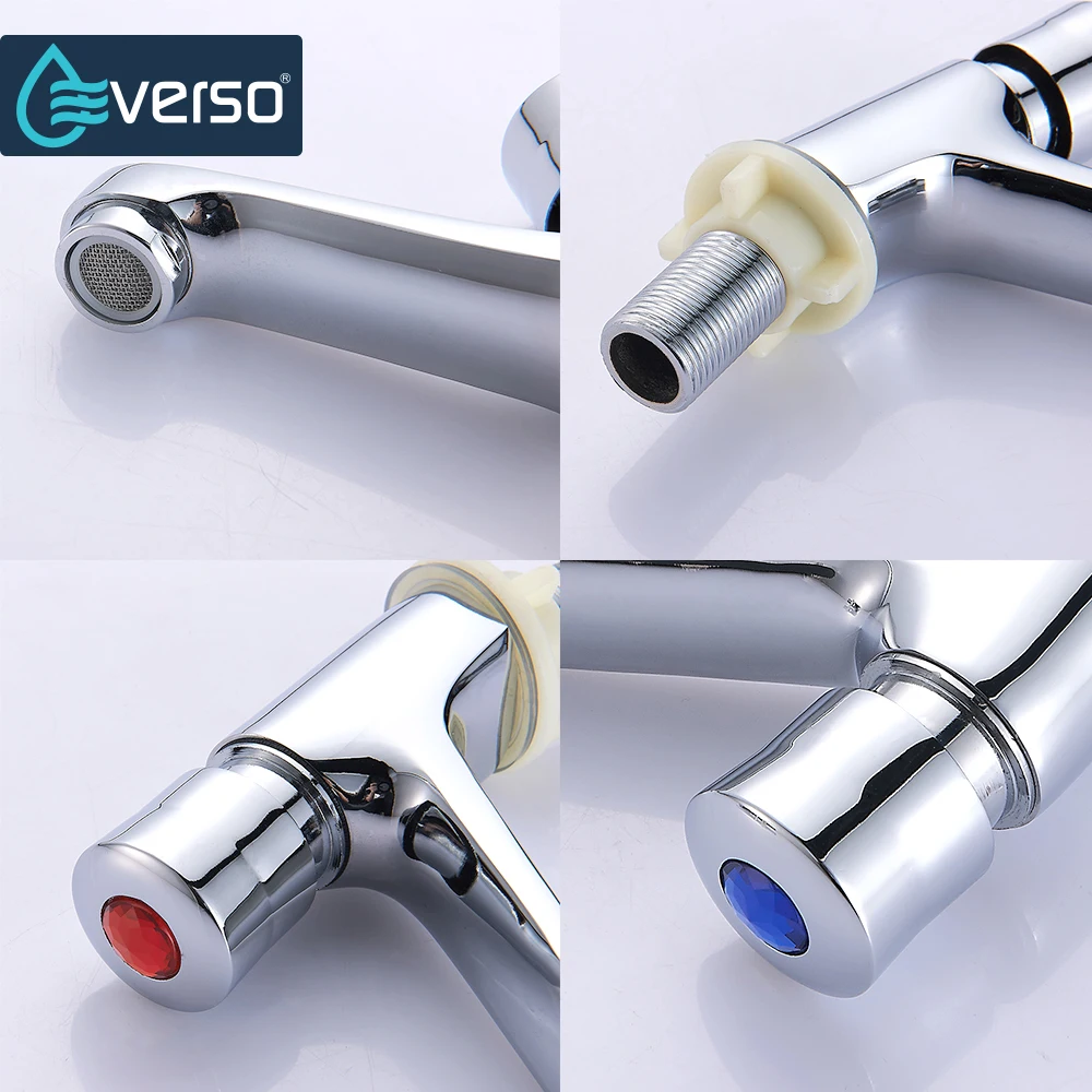 2 шт./комплект хромированный латунный Смеситель для раковины|Смесители бассейна|