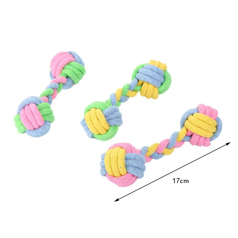 17 см кошка собака игрушка для кусания Макарон из хлопкового каната боковых зубов