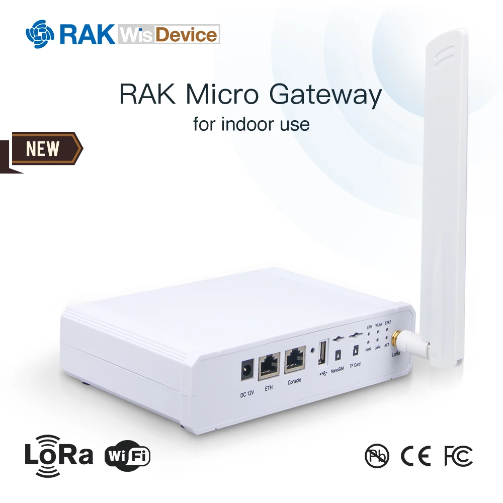 

Внутренний LoRaWAN Micro Gateway 8 каналов LoRa WisDevice Wi-Fi модуль Поддержка питания через Ethernet OpenWRT с антенной LoRa RAK7258