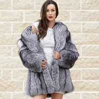 topfur 2021 real fox fur coat women winter fashion medium long sliver fox coat loose clothing outerwear