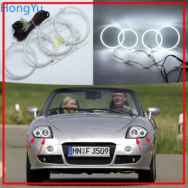 

Для Fiat Barchetta 1995-2005 супер яркий белого цвета 3528 SMD комплект светодиодов «глаза ангела» Противотуманные фары светильник дневные ходовые огни