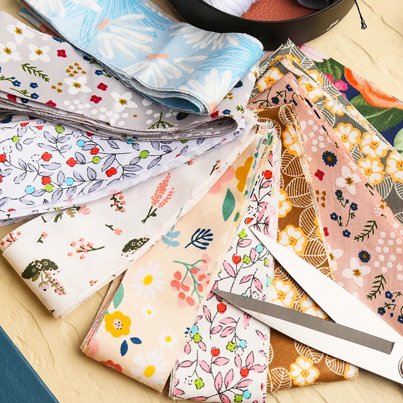 

ZXIIXZ 10 Pieces Of Flower Pattern Sewing Long Cloth Strips Are Used For Sewing, Binding, Curling, Hemming And Quilting