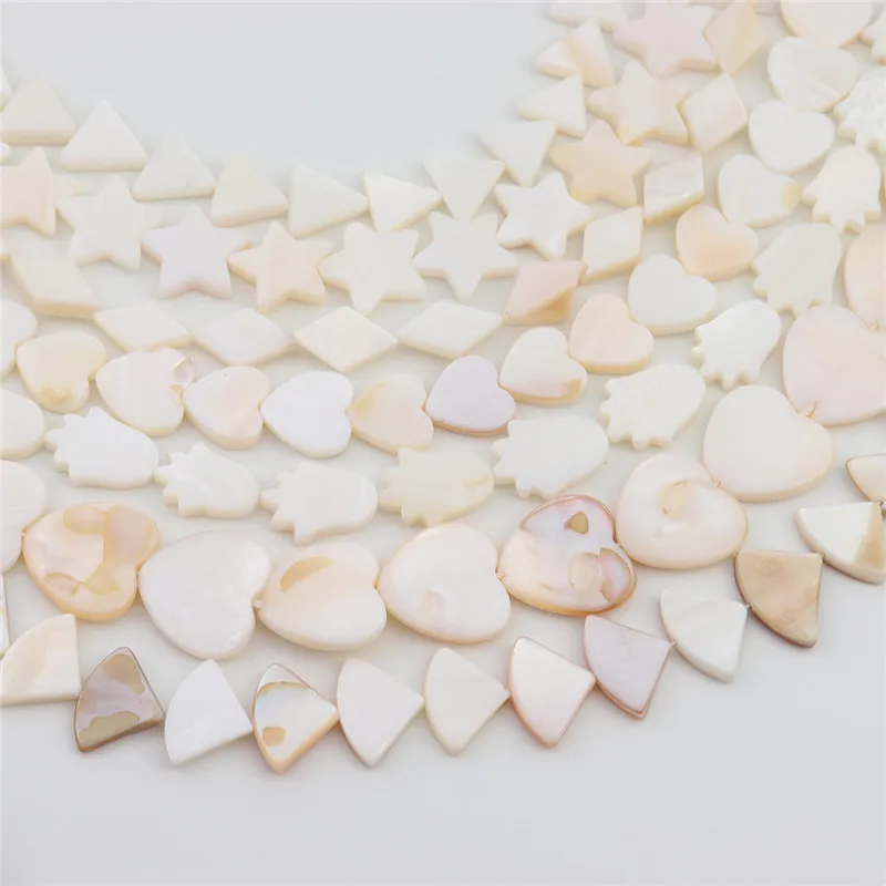 

Louleur Heart Star Shell beaded accessories White Natural Mother of Pearl Shell beads Rounded Oval Rectangle Beads Jewelry DIY