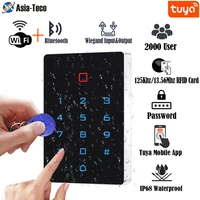 waterproof wifi bluetooth tuya app backlight touch 125khz rfid card access control keypad wg 26 output anti disassembly alarm