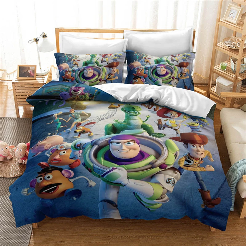 

Disney Cartoon Toy Story Bedding Set King Size Quilt Duvet Cover for Kids Bedroom Decora Boy Bed Cover Comforter Bedding Sets